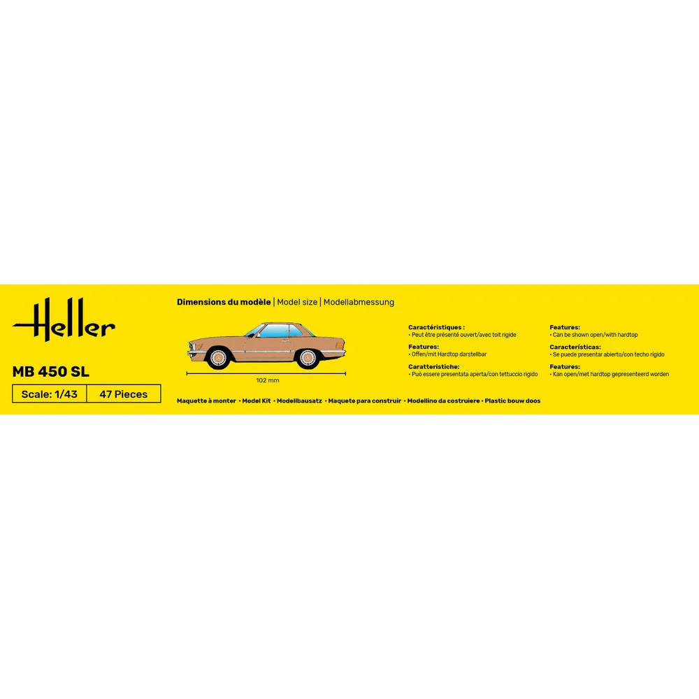 Heller HLL56171 1/43 Mercedes-Benz 450SL Starter Kit - Image 5