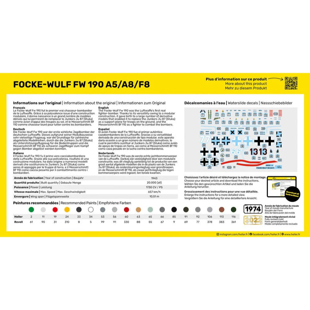 Heller HLL56235 1/72 Focke-Wulf FW 190 A5/A8/F8 Starter Kit - Image 4