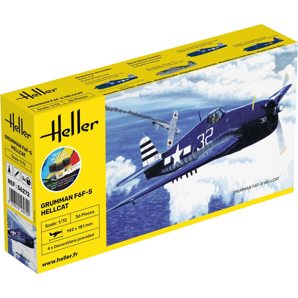 Heller HLL56272 1/72 Grumman F6F-5 Hellcat Starter Kit