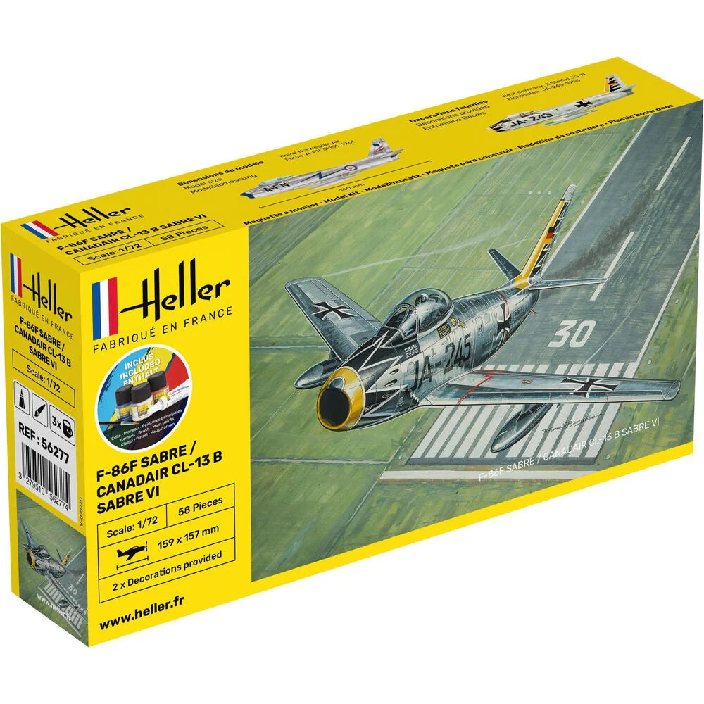 Heller HLL56277 1/72 F-86F Sabre / Canadair CL-13 B Sabre VI Starter Kit