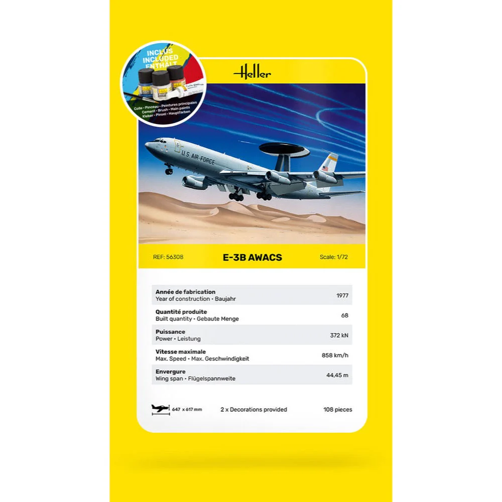 Heller HLL56308 1/72 E-3B AWACS Starter Kit - Image 7