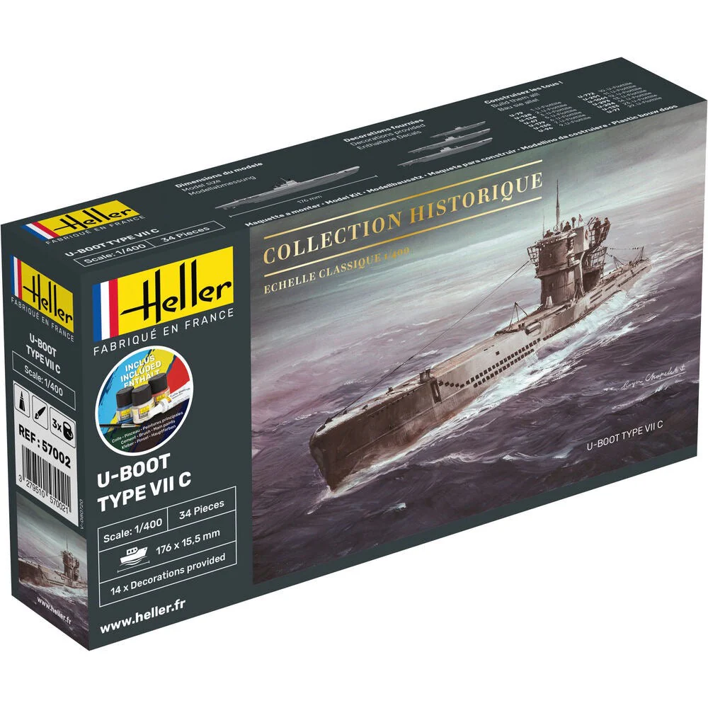 Heller HLL57002 1/400 U-Boat Type VII C Starter Kit