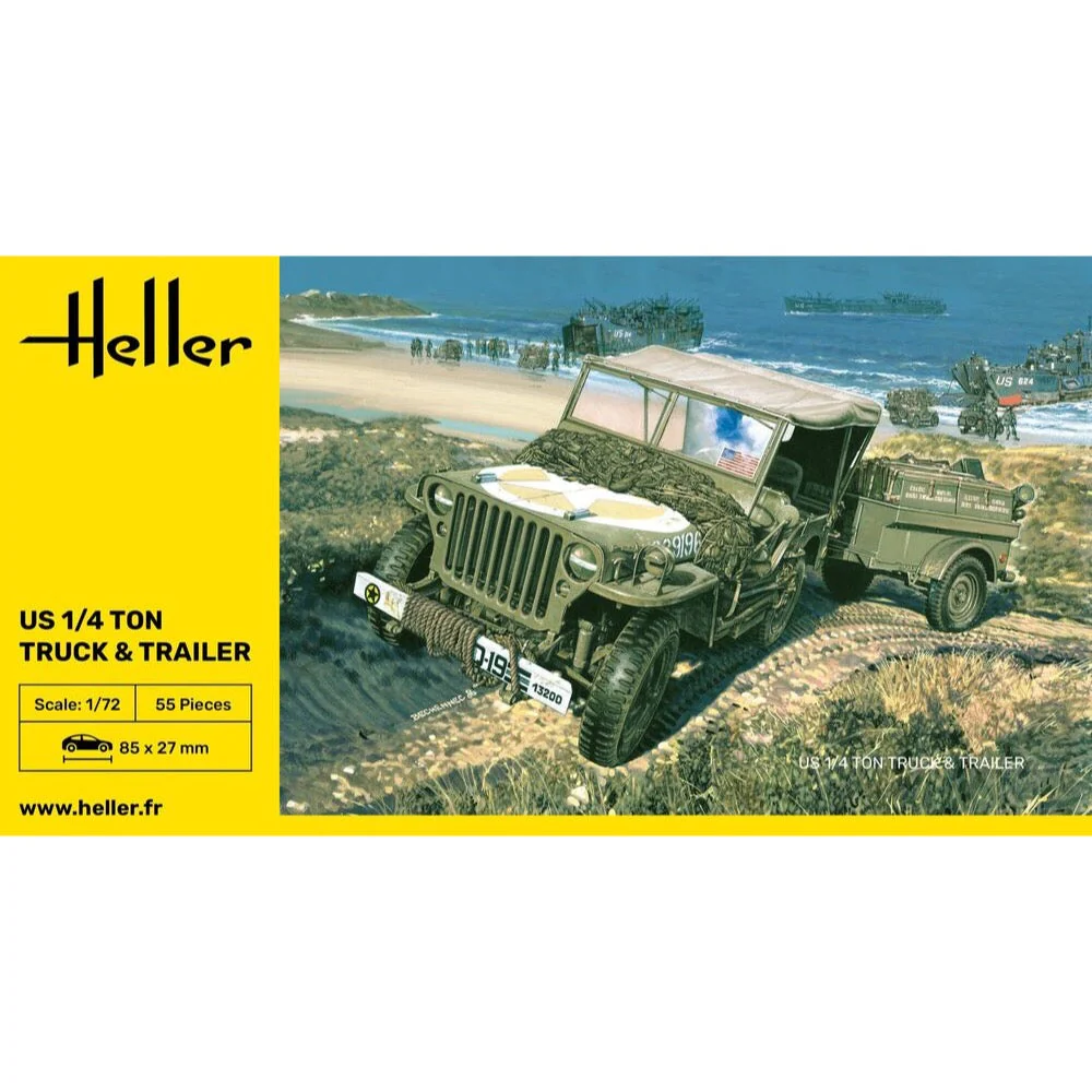 Heller HLL79997 1/72 US 1/4 Ton Truck & Trailer - Image 3