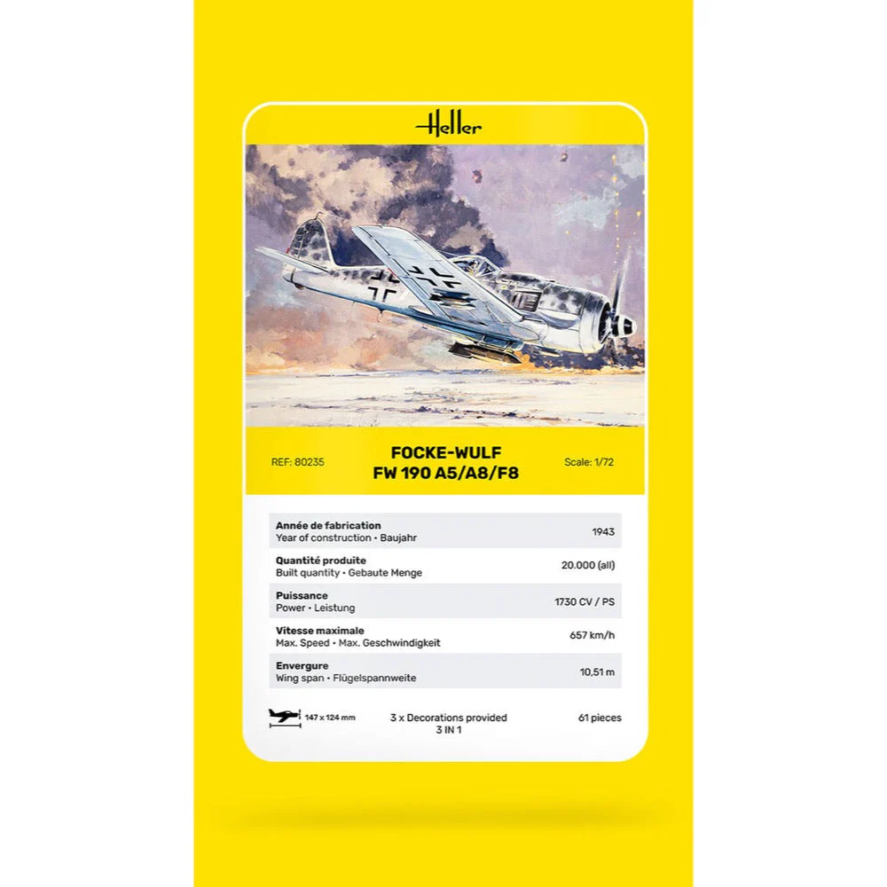 Heller HLL80235 1/72 Focke-Wulf FW 190 A5/A8/F8 - Image 5