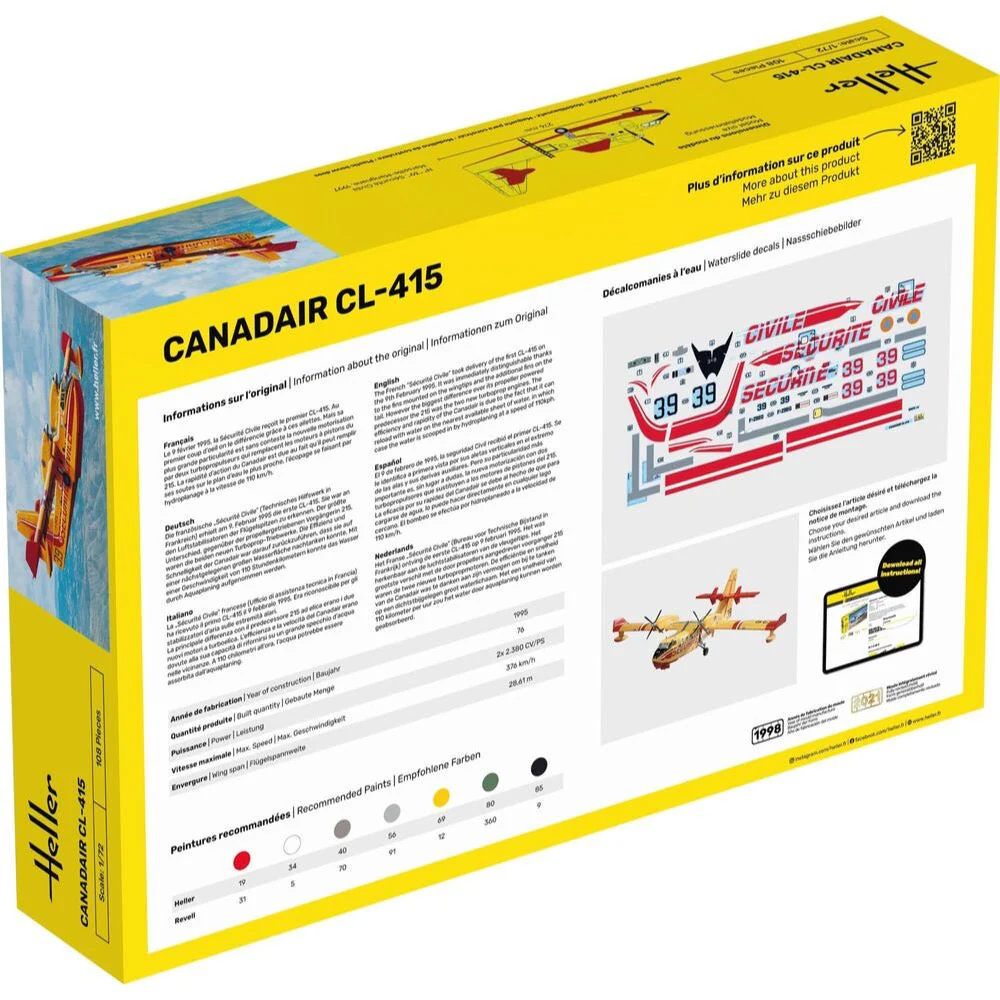 Heller HLL80370 1/72 Canadair CL-415 Water Bomber - Image 2