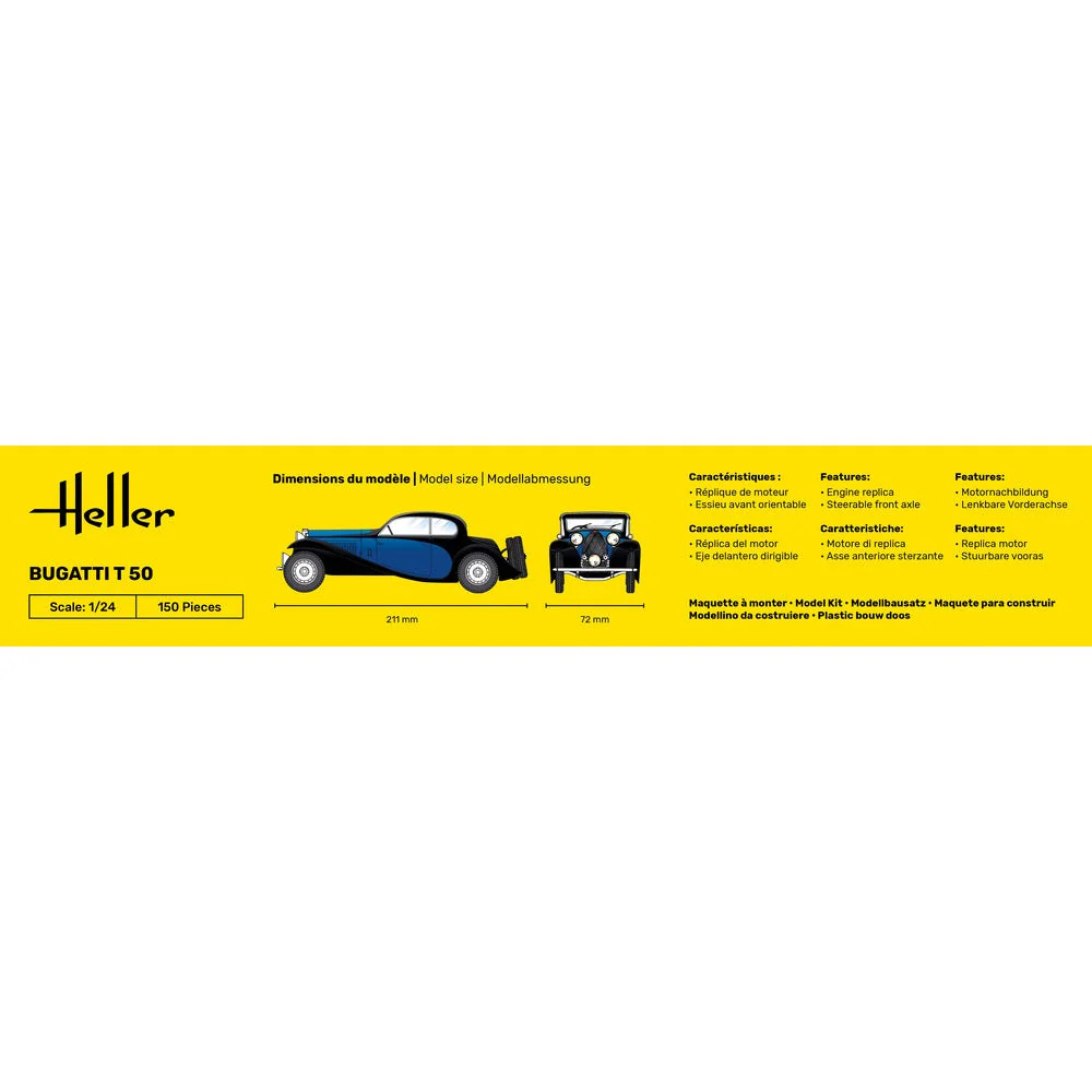 Heller HLL80706 1/24 Bugatti T 50 - Image 4