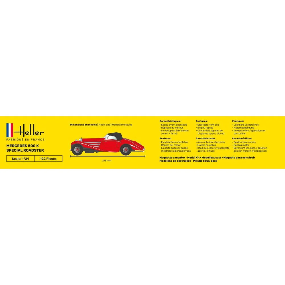 Heller HLL80710 1/24 Mercedes-Benz 500 K Special Roadster - Image 4