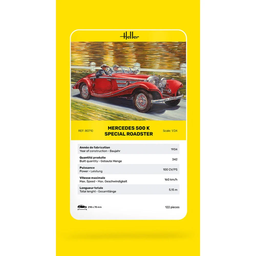 Heller HLL80710 1/24 Mercedes-Benz 500 K Special Roadster - Image 5