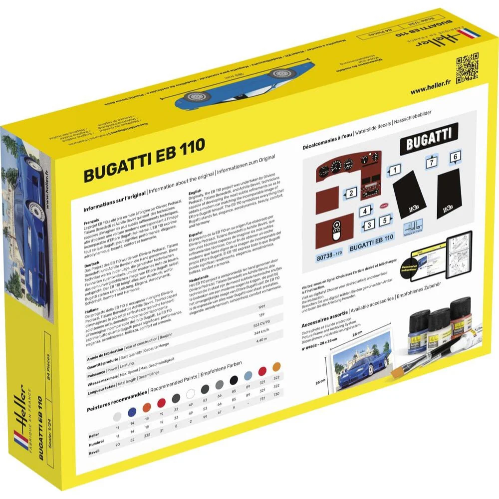 Heller HLL80738 1/24 Bugatti EB 110 - Image 2