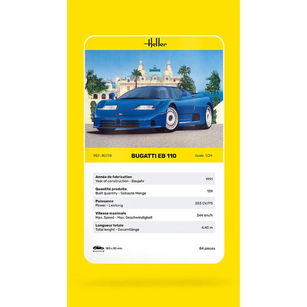 Heller HLL80738 1/24 Bugatti EB 110 - Image 5