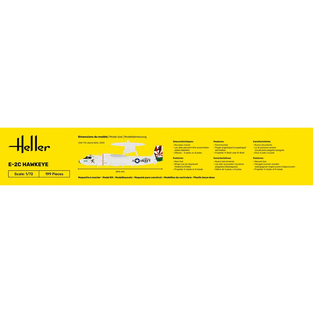 Heller HLL82300 1/72 Grumman E-2C Hawkeye - Image 4