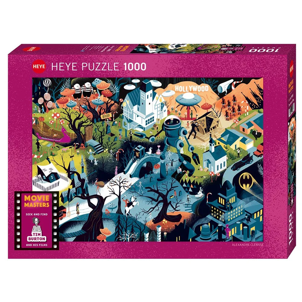 Heye 29882 Movie Masters Time Burton and His Films 1000pc Jigsaw Puzzle