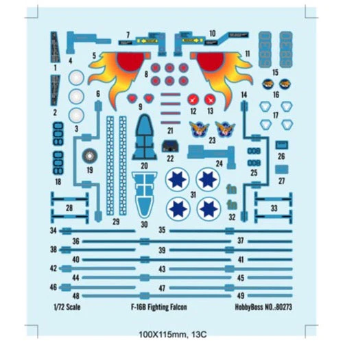 Hobby Boss 80273 1/72 F-16B Fighting Falcon - Image 3