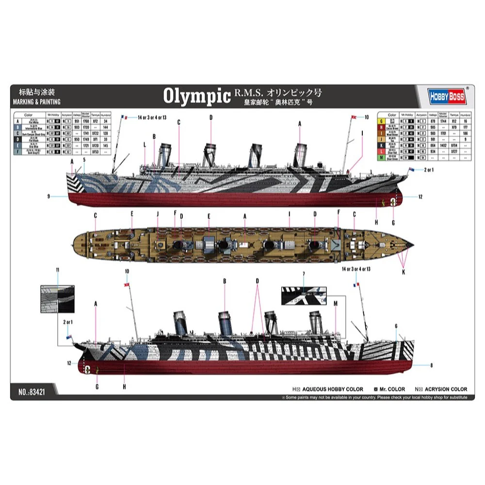 Hobby Boss 83421 1/700 RMS Olympic - Image 4