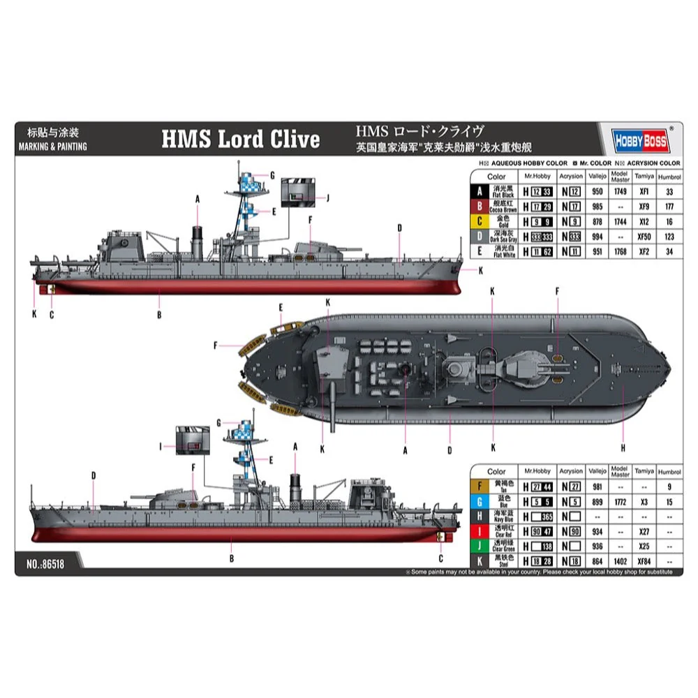 Hobby Boss 86518 1/350 HMS Lord Clive - Image 4