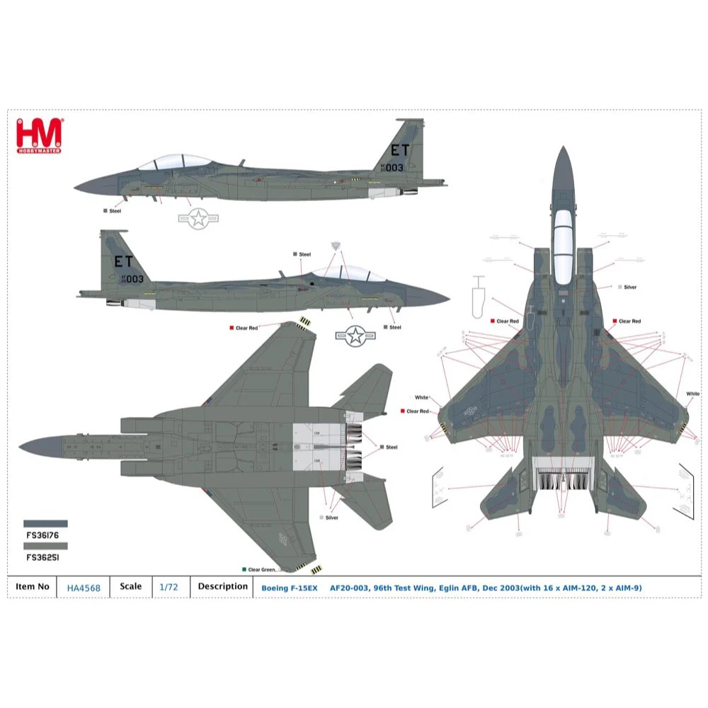 Hobby Master 4568 1/72 F-15EX Eagle II AF20-003 96th Test Wing Eglin AFB Dec 2023 - Image 18