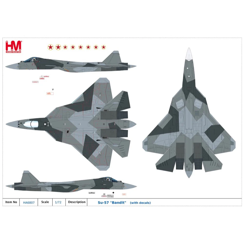 Hobby Master 6807 1/72 Su-57 Bandit (with decals) - Image 9