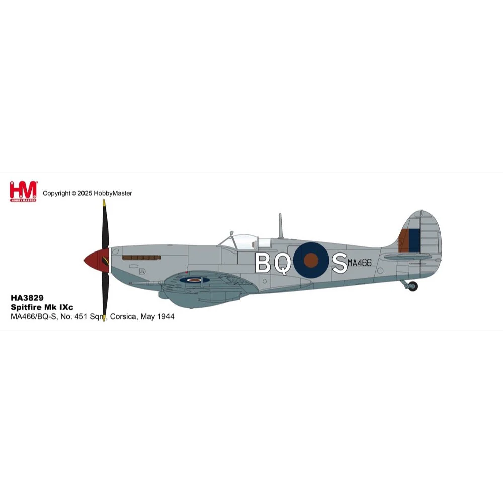 Hobby Master 8328 1/48 Spitfire Mk Ixc MA466/BQ-S Sqn Ldr Walter W. B. Gale No. 451 (RAAF) Sqn. Corsica 1944 - Image 10