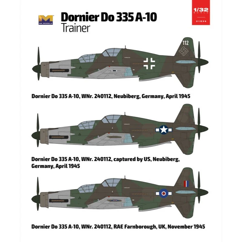 Hong Kong Models 01E09 1/32 Dornier DO 335 A-10 Trainer - Image 10