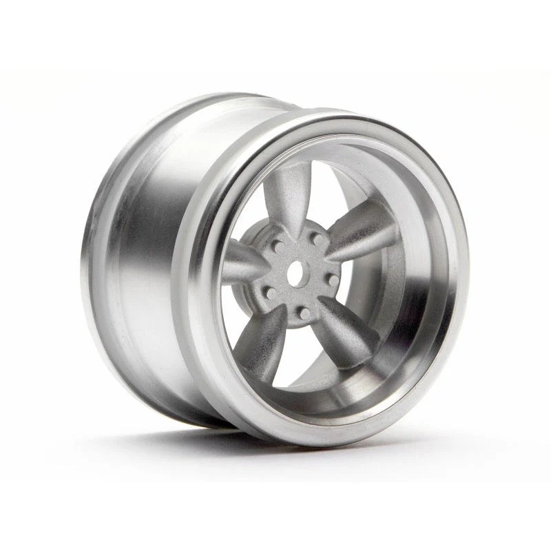 HPI 3820 Vintage 5 Spoke Wheel 31mm Matt Chrome 6mm Offset 2pcs - Image 2