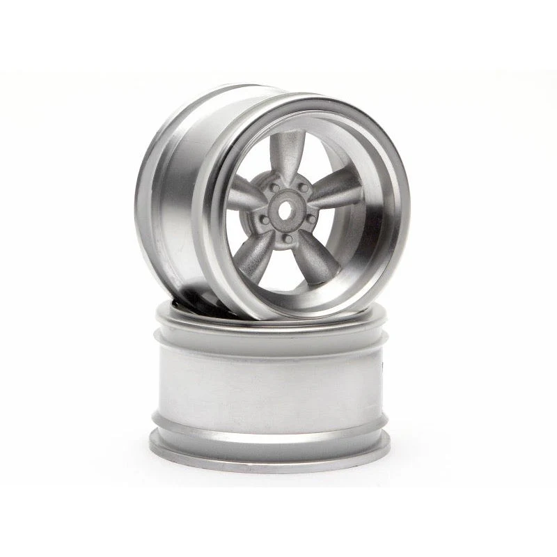 HPI 3820 Vintage 5 Spoke Wheel 31mm Matt Chrome 6mm Offset 2pcs - Image 3