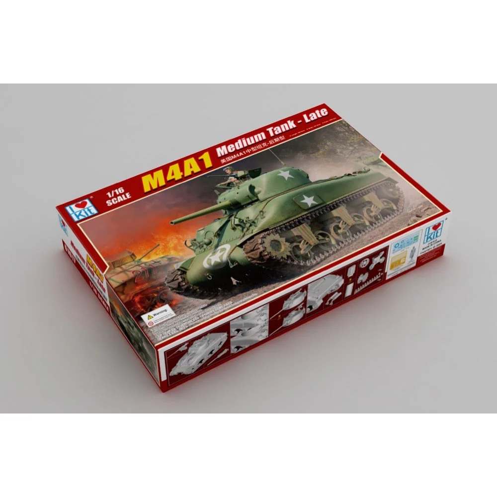 I Love Kit 1/16 M4A1Medium Tank - Late Plastic Model Kit - Image 2