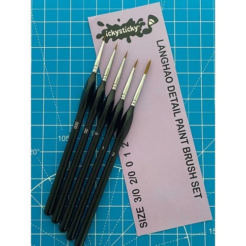 Icky Sticky 14016 Langhao Hair Detail Paint Brush Sets 3/0 2/0 0 1 2 - Image 2