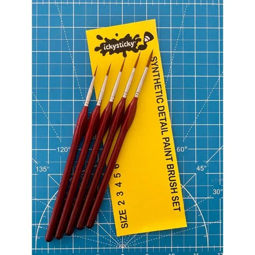 Icky Sticky 14024 Synthetic Hair Detail Paint Brush Set 2 3 4 5 6 - Image 3