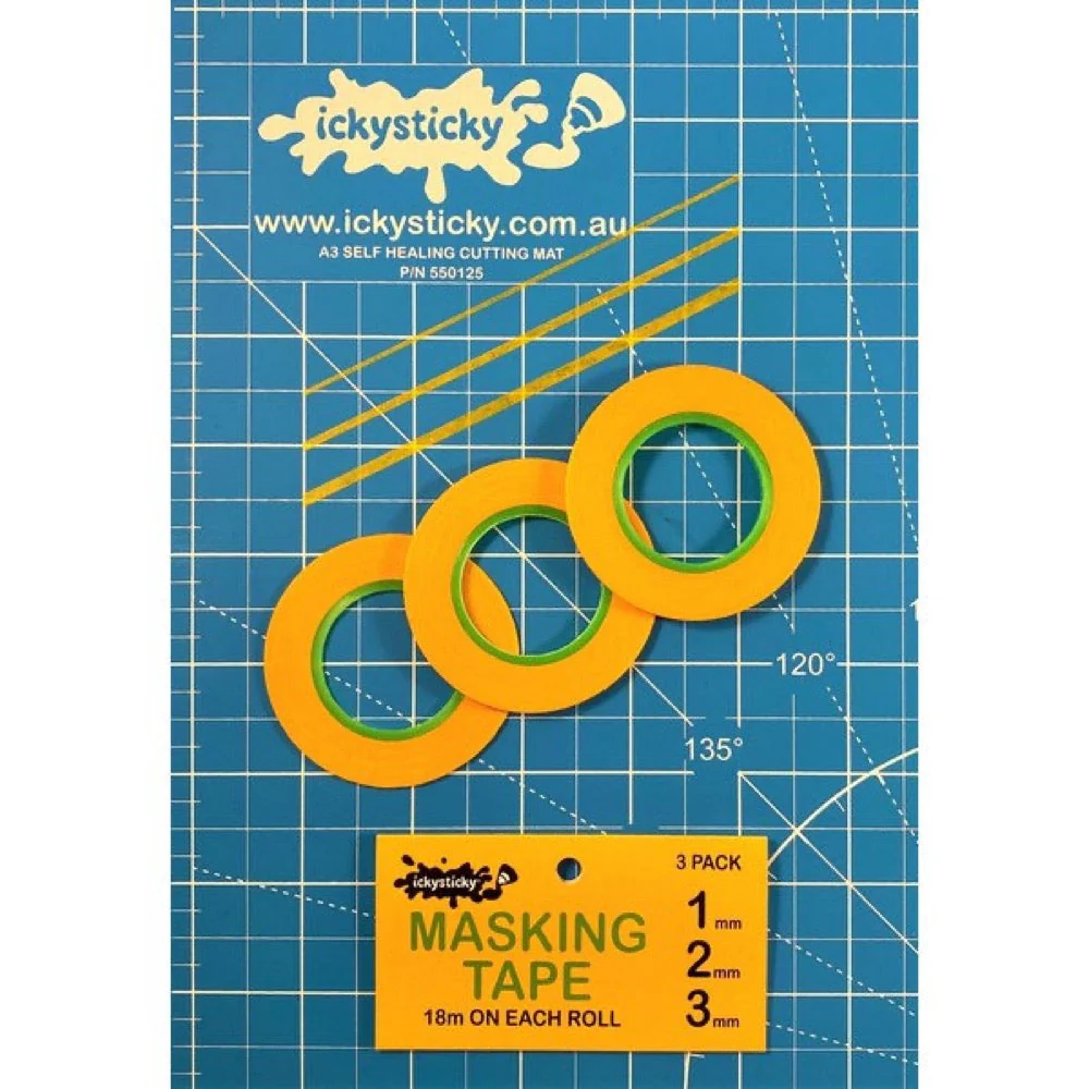 Icky Sticky 32009 Masking Tape 1mm, 2mm, 3mm Set - Image 2