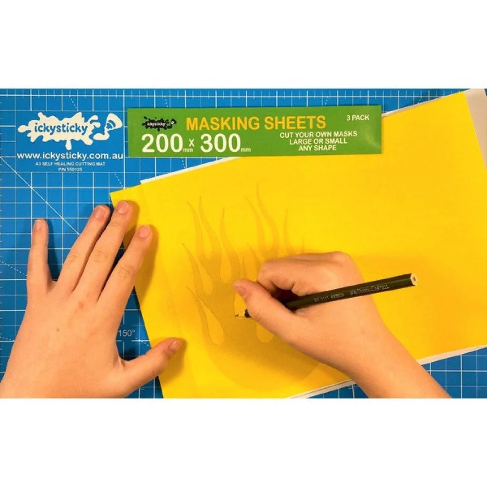 Icky Sticky 32007 Masking Tape Sheets 200mm x 300mm (3 Pack) - Image 3
