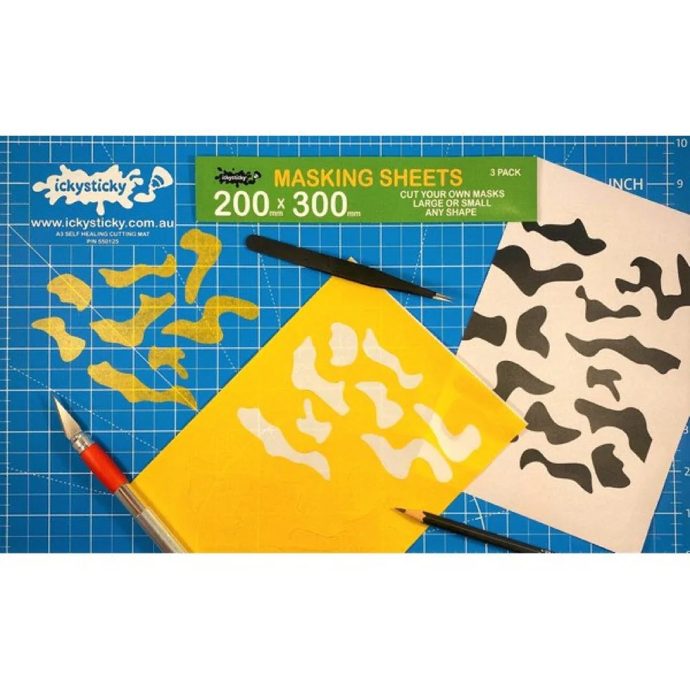 Icky Sticky 32007 Masking Tape Sheets 200mm x 300mm (3 Pack) - Image 4