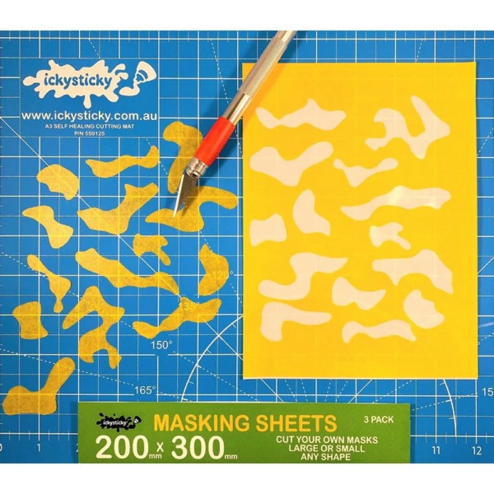 Icky Sticky 32007 Masking Tape Sheets 200mm x 300mm (3 Pack) - Image 5