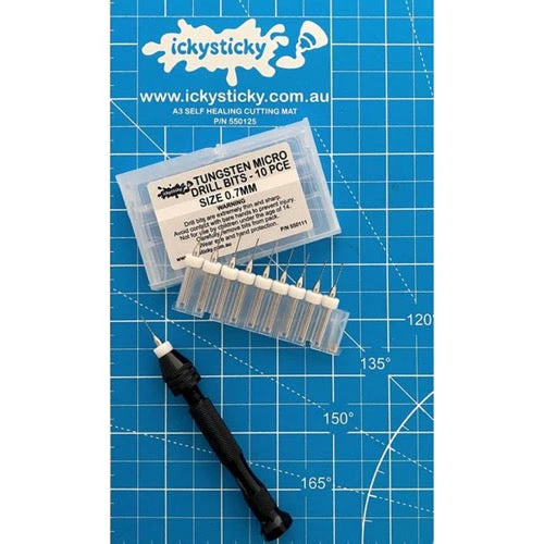 Icky Sticky 550111 Tungsten Micro Drill Bits 0.7mm (10 piece)