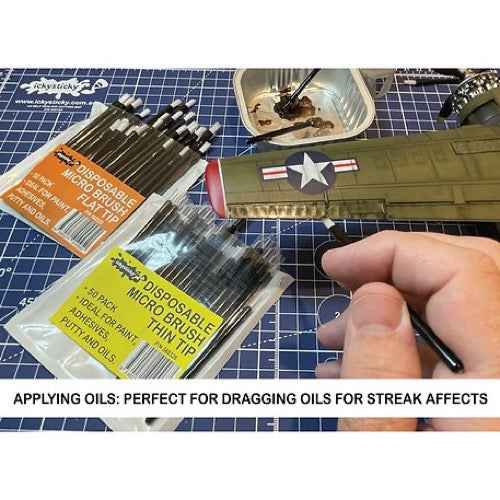 Icky Sticky 560325 Disposable Brush Flat Tip 50pk - Image 3