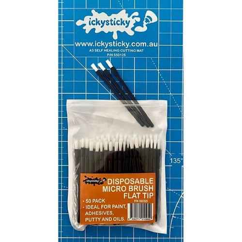 Icky Sticky 560325 Disposable Brush Flat Tip 50pk - Image 5