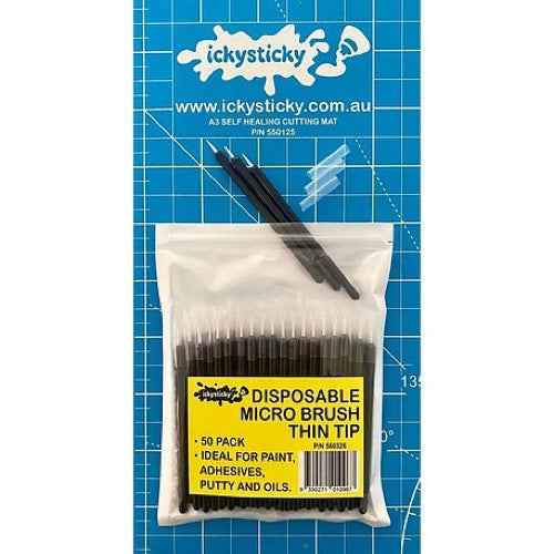 Icky Sticky 560326 Disposable Brush Thin Tip 50pk - Image 5