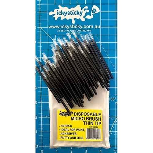 Icky Sticky 560326 Disposable Brush Thin Tip 50pk - Image 6