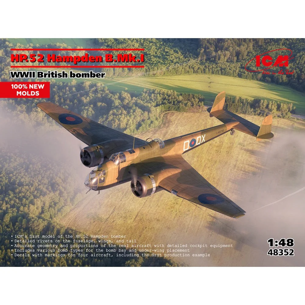 ICM 48352 1/48 HP.52 Hampden B.Mk.I WW II British Bomber - Image 14