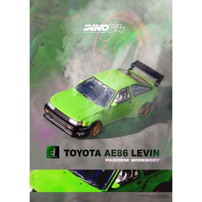 Inno 64-AE86PL-GRN 1/64 Toyota AE86 Levin Pandem Rocket Bunny Green - Image 2