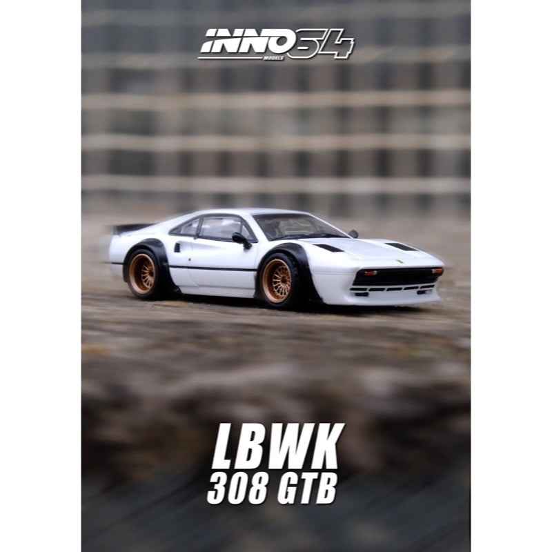 Inno 64-LBWK308-WHI 1/64 LBWK 308 GTB White - Image 2