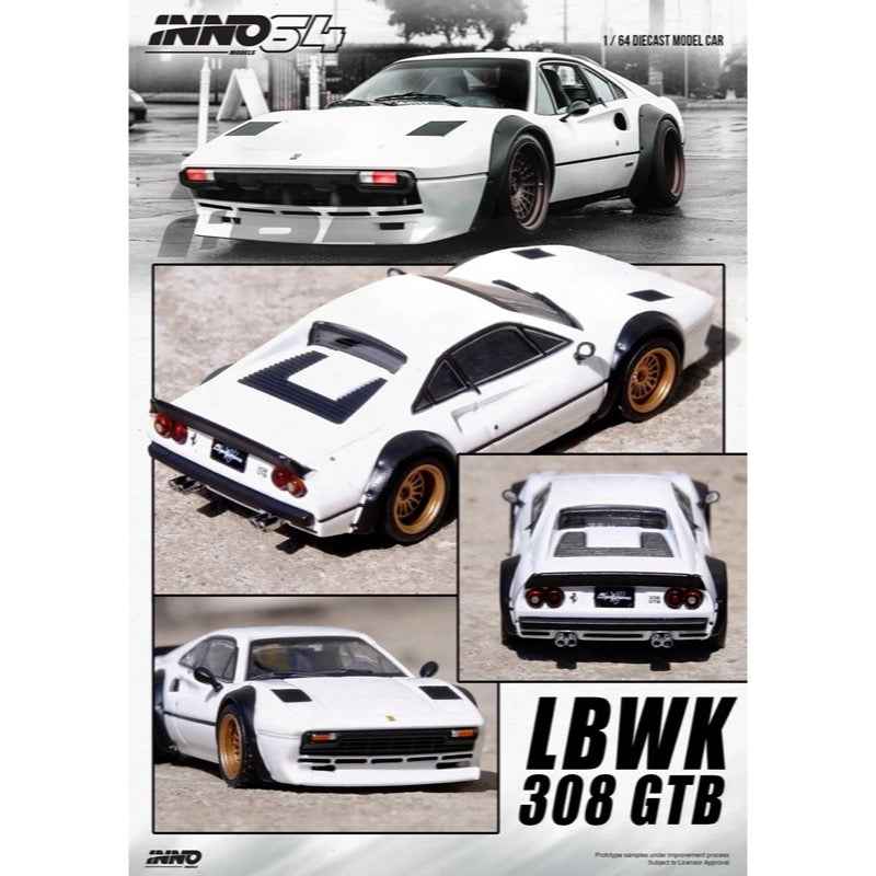 Inno 64-LBWK308-WHI 1/64 LBWK 308 GTB White - Image 7