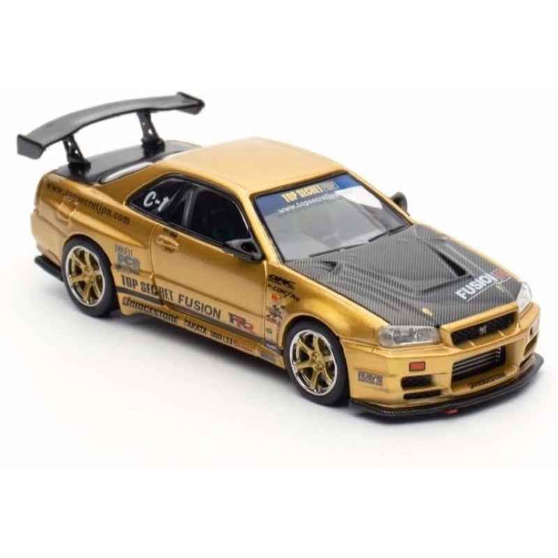 Inno 64-R34TS-GOLD 1/64 Top Secret R34 GT-R Gold - Image 3
