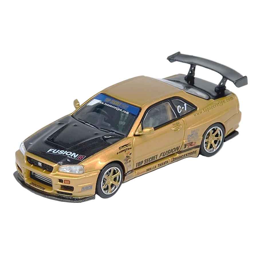 Inno 64-R34TS-GOLD 1/64 Top Secret R34 GT-R Gold - Image 8