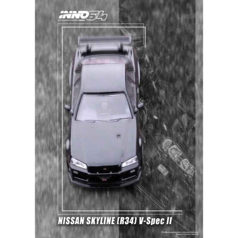 Inno 64-R34VS-BLA 1/64 Nissan Skyline GT-R R34 V-Spec II Black - Image 2