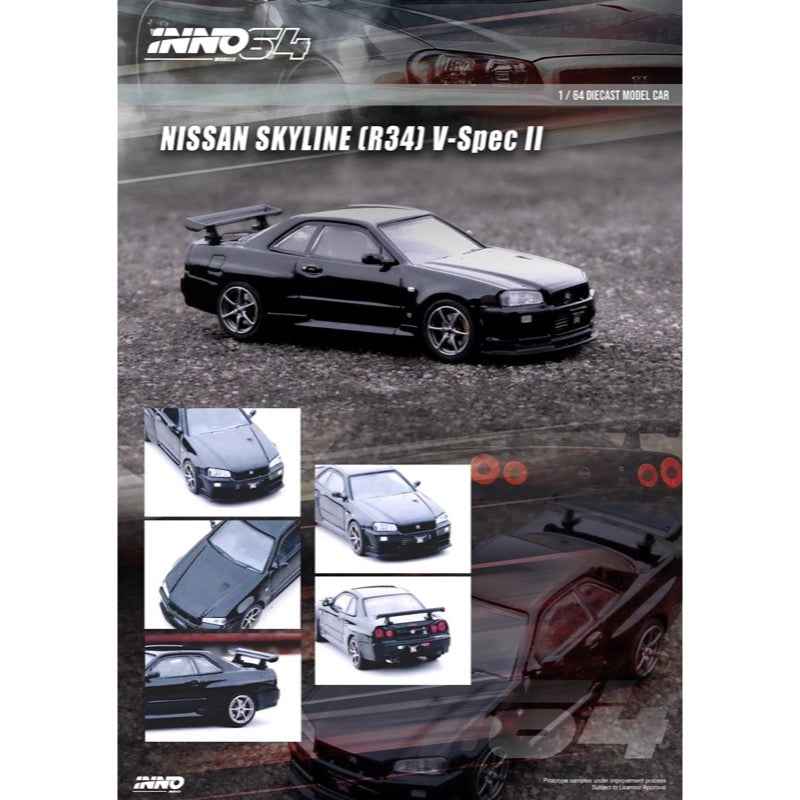 Inno 64-R34VS-BLA 1/64 Nissan Skyline GT-R R34 V-Spec II Black - Image 6