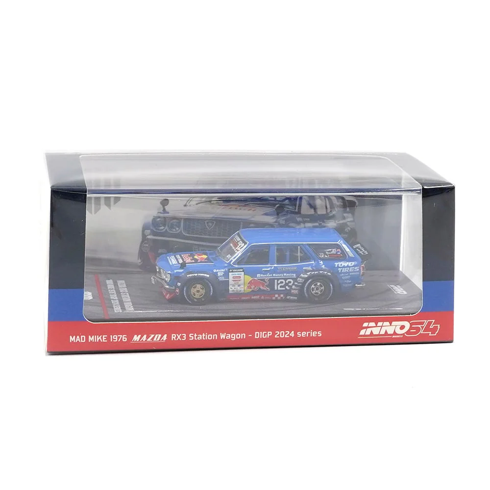 Inno 64-RX3P-D1GP24 1/64 Mad Mike 1976 Mazda RX3 Station Wagon D1GP 2024 Series - Image 5
