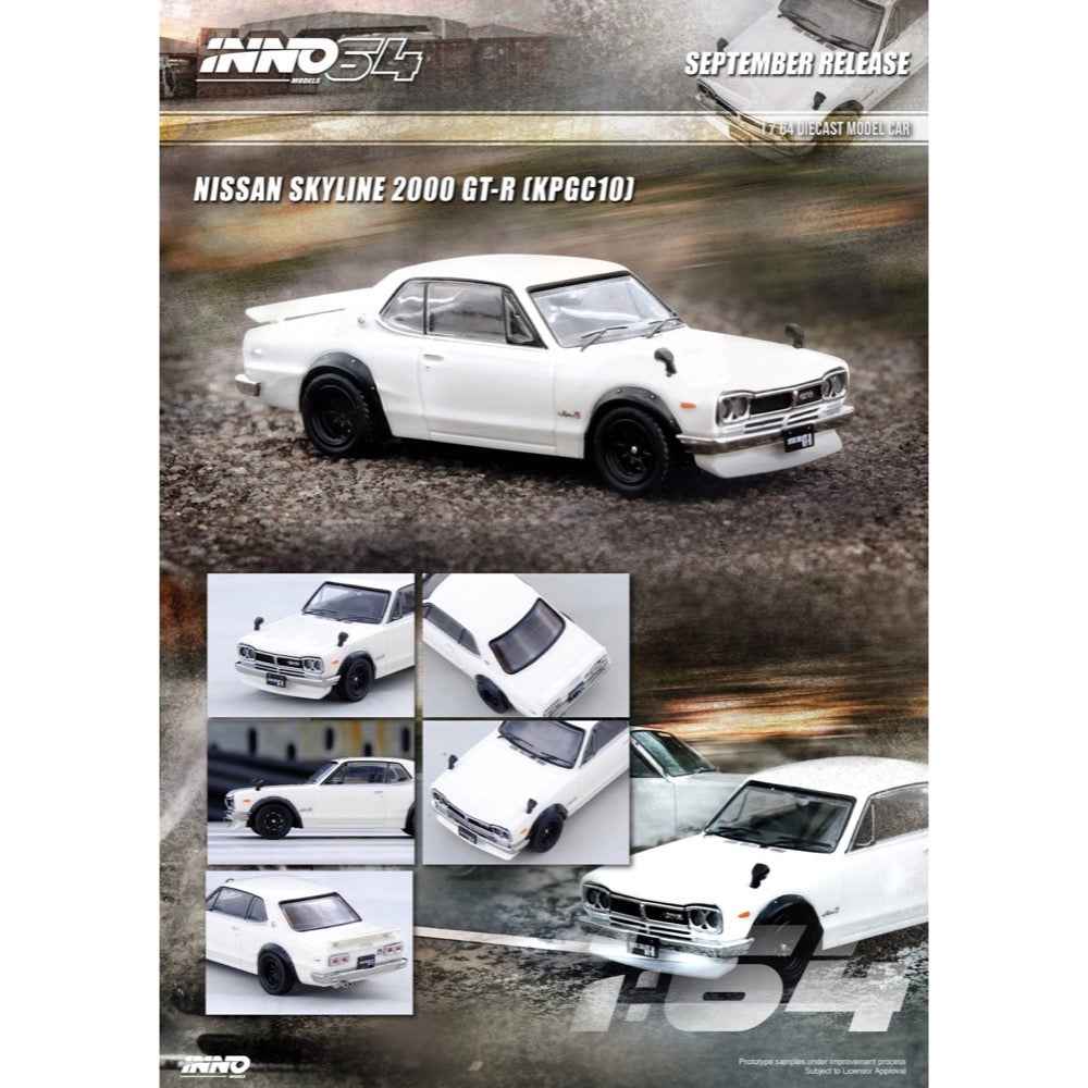 Inno IN64-KPGC10-WHI 1/64 Nissan Skyline 2000 GT-R KPGC10 White - Image 4