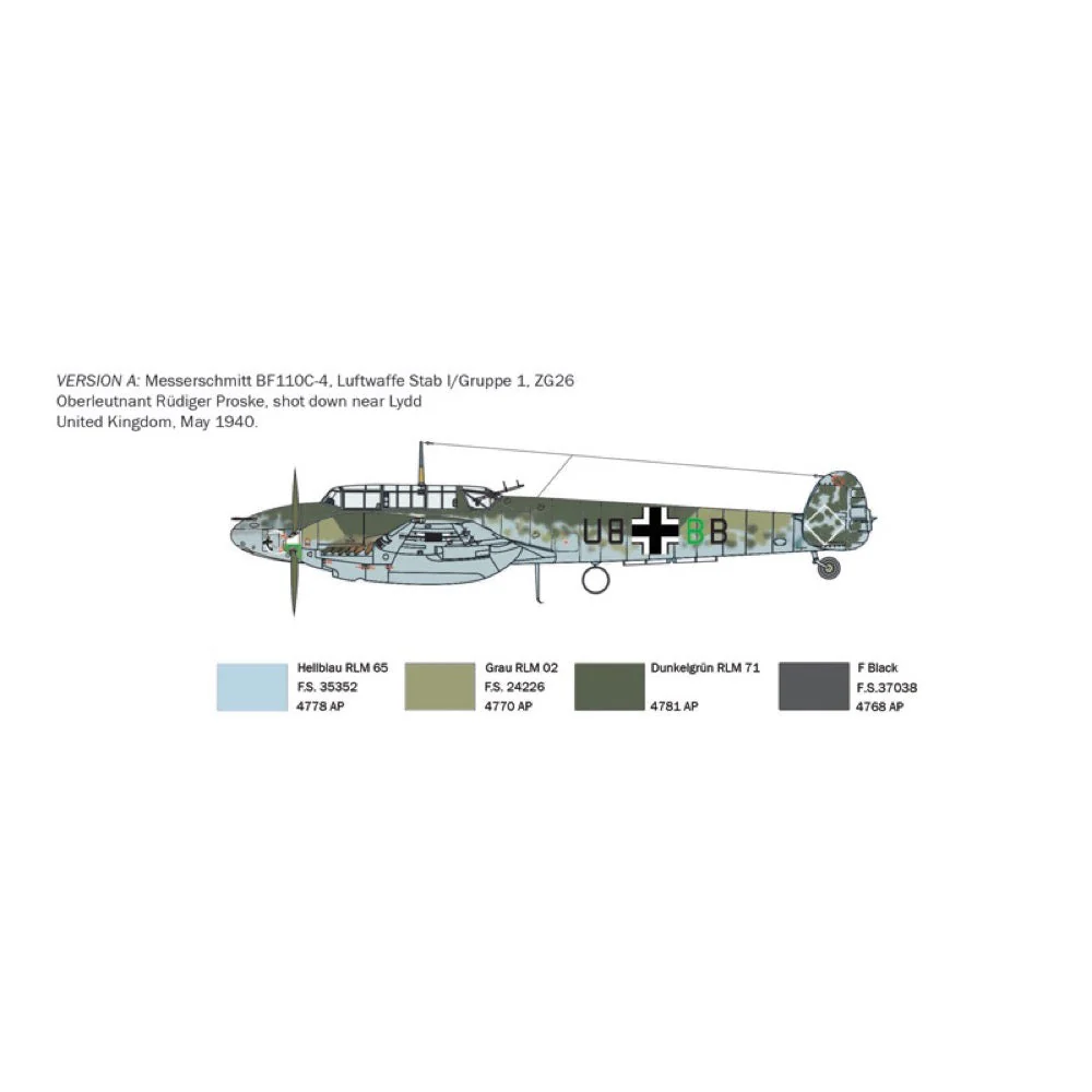 Italeri 0049 1/72 Messerschmitt Bf 110 C Zerstorer - Image 4