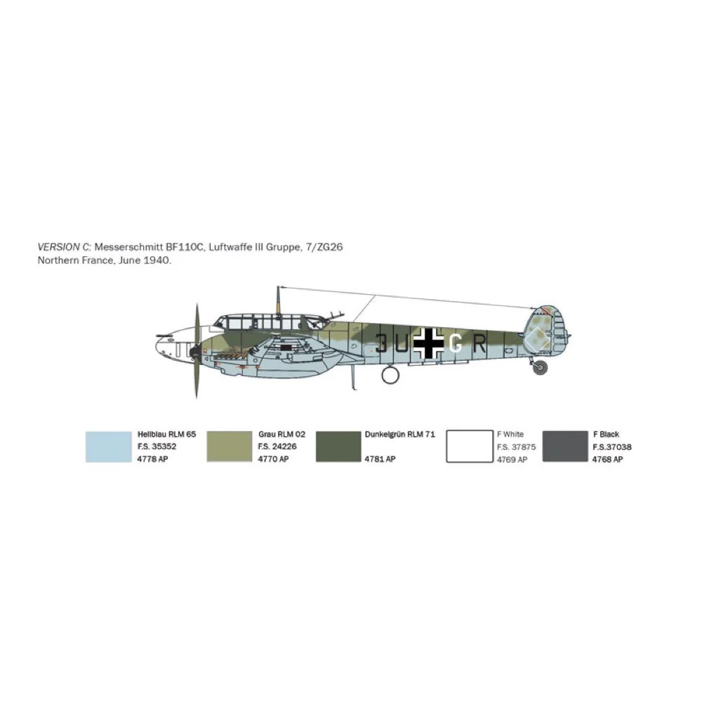 Italeri 0049 1/72 Messerschmitt Bf 110 C Zerstorer - Image 6