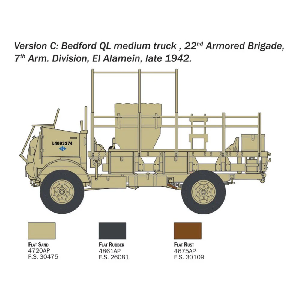 Italeri 0241S 1/35 Bedford QL Medium Truck - Image 5